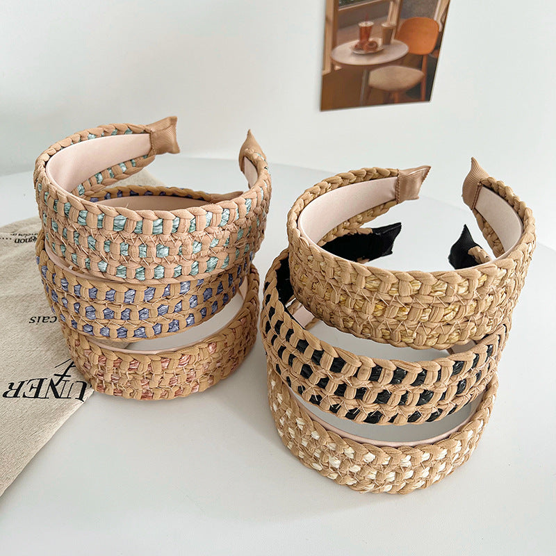 Wholesale Straw Braided Wide Brim Headband